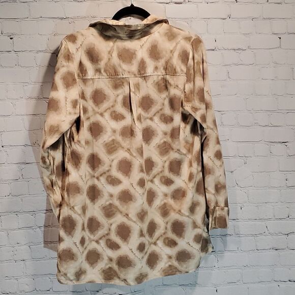 Joan Rivers linen blend boyfriend shibori shirt size XS - Picture 8 of 10